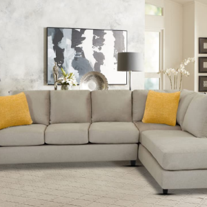 Slinto 6 Seater L Shape Sofa Set for Living Room (Beige)