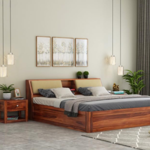 Kunjal Furniture Solid Wood Bed (Moroccan, King)