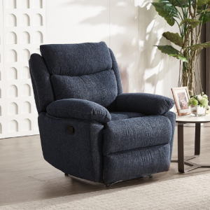 Solimo Stanovo Manual 1 Seater Fabric Recliner (Blue)