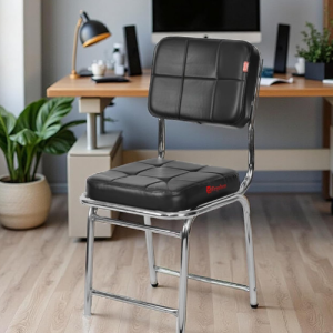 OYALSON Office Chair Visitor Chair Without arm Rest with Steel Frame and Cushioned seat Back