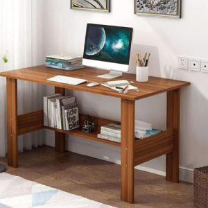 One Tier Shelves Laptop Study Table for Office Home Workstation Writing Modern Desk