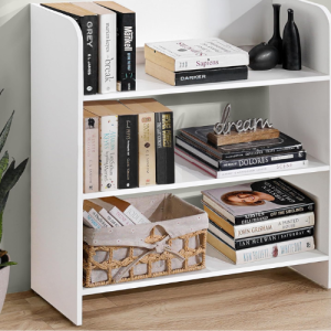 Engineered Wood Bookcase with 3 Tier Books Storage Organizer